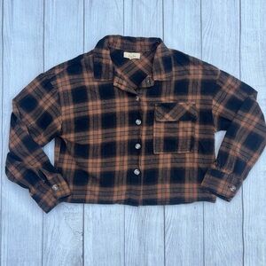 Love Notes Cropped Plaid Flannel
